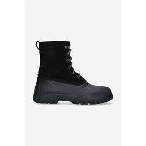 NEW DIEMME men's anatra suede lace-up biker boots in black